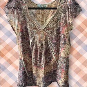 Elegant Paisley Print Women's Top